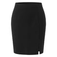 thumbnail image 2 of Falda lápiz de talla grande para mujer Agnes Orinda, de cintura alta, elástica, con abertura lateral, ajustada, para negocios, falda midi con cremallera trasera 3X negra, 2 of 6
