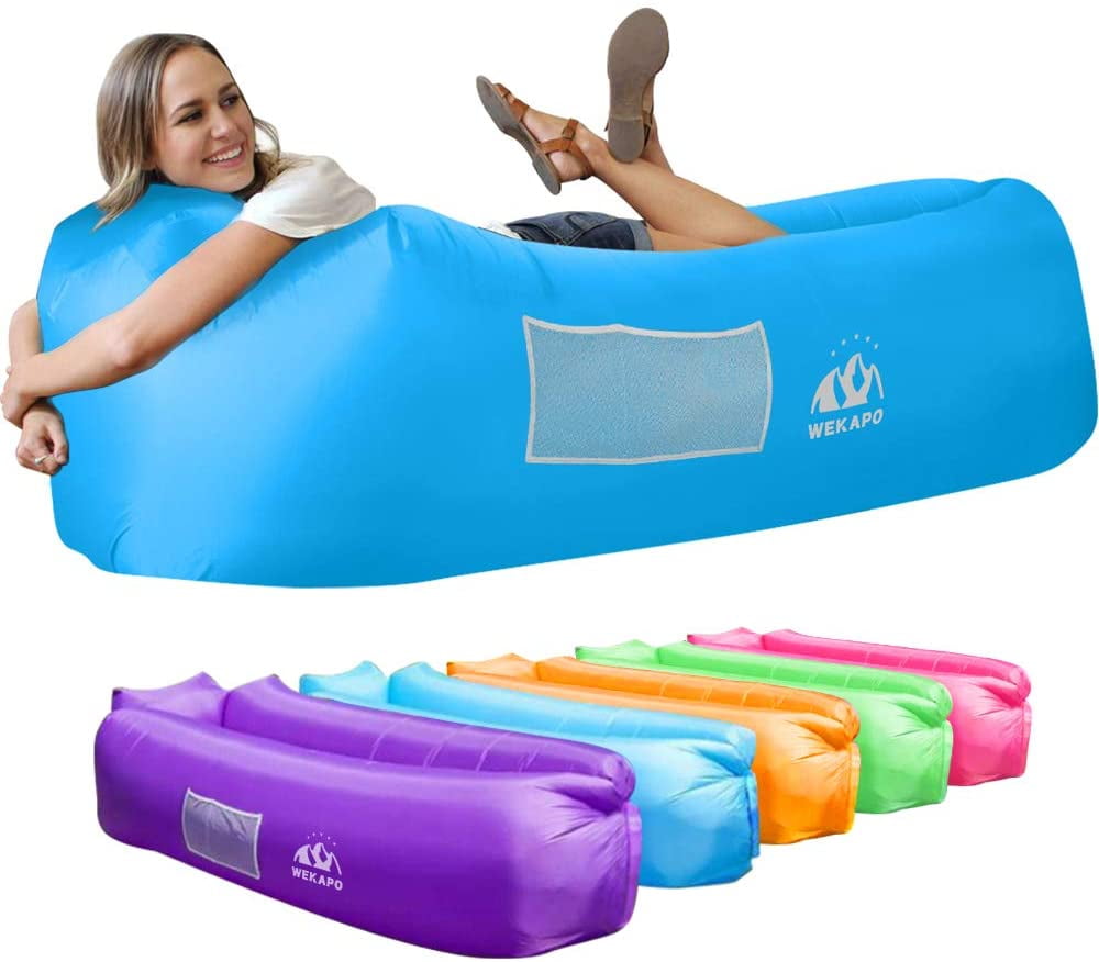 Great Home Inflatable Couch Air Lounger Camping Festival Wind Inflated Lounger Beach Couch Lazy Bag Chair Blowup Inflatable Hammock Self Hangout Sofa