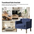 thumbnail image 6 of Upholstered Accent Chairs Set of 2 Modern Boucle Fabric Armchairs Home Wooden Legs Nailhead Trim Living Room Navy, 6 of 7