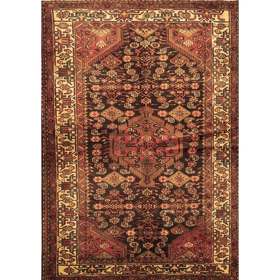 Ahgly Company Indoor Rectangle Persian Brown Traditional Area Rugs, 5' x 7'