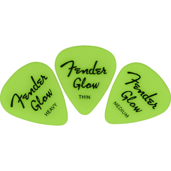 Fender Glow-in-the-Dark Guitar Picks 351 Shape, 12-Pack