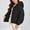 Black, variant on Fesfesfes Kids Unisex Wave Quilted Hooded Puffer Jacket Full Zip Lightweight Warm Winter Coat with Contrast Lining for Boys Girls Ages 2-13 Years