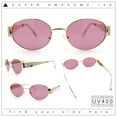thumbnail image 2 of Classic 90s Oval Metal Rim Thick Mid Temple Fashion Sunglasses Gold - Purple, 2 of 7