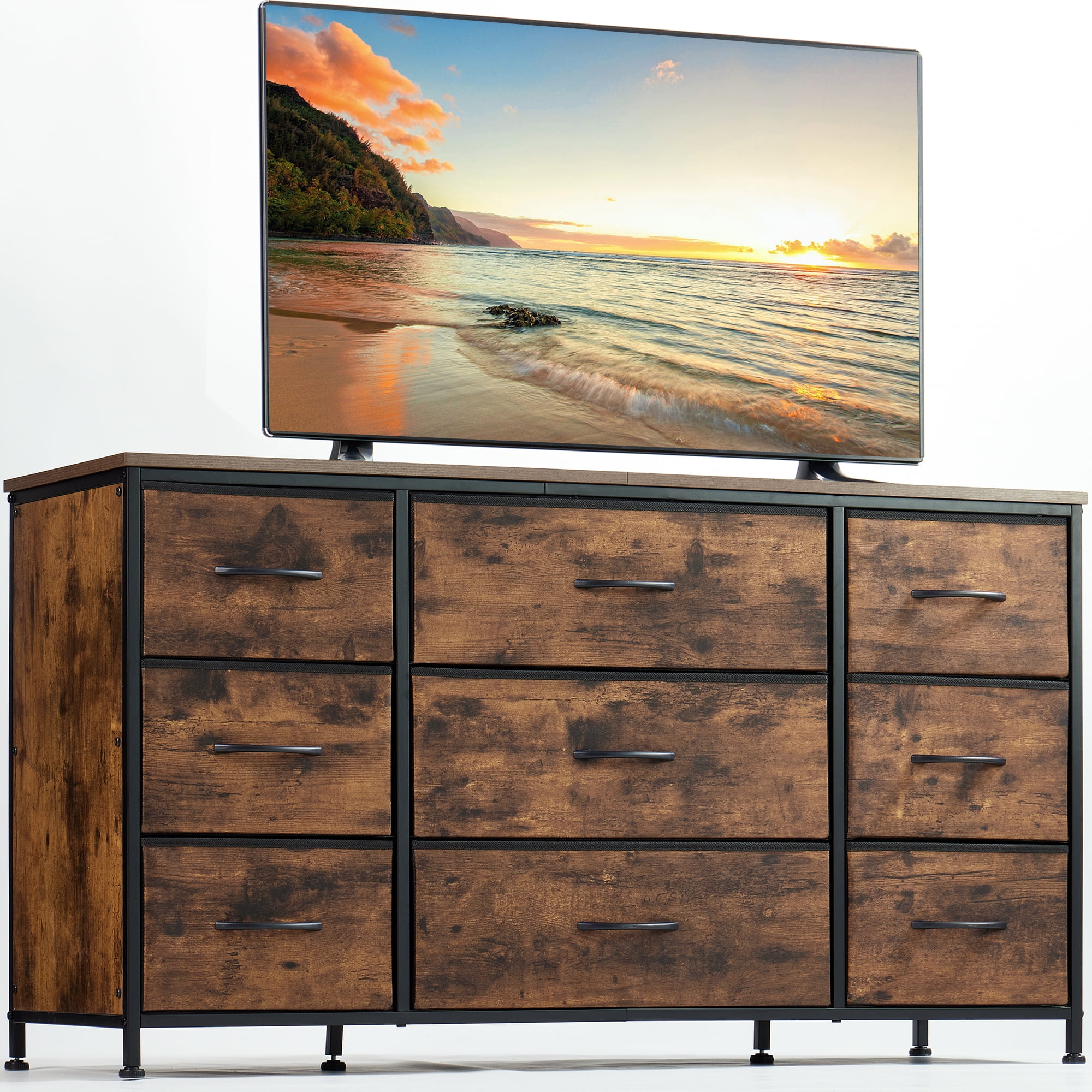 EnHomee Dresser for Bedroom Dresser TV Stand with 9 Drawers Wide Chests