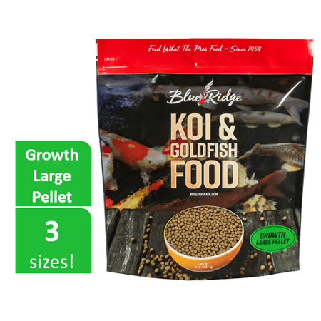 Blue Ridge Growth Formula Koi & Goldfish Food, Large Fish Food Pellets, 5 (Best Food For Goldfish Growth)