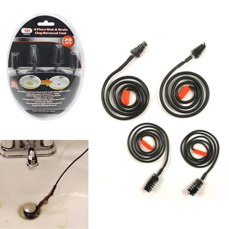 - 4 Pc Drain Snake Clog Remover 28
