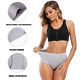 thumbnail image 3 of Ropa interior Molasus para mujer, algodón suave, cintura alta, color gris, talla 8, 3 of 4
