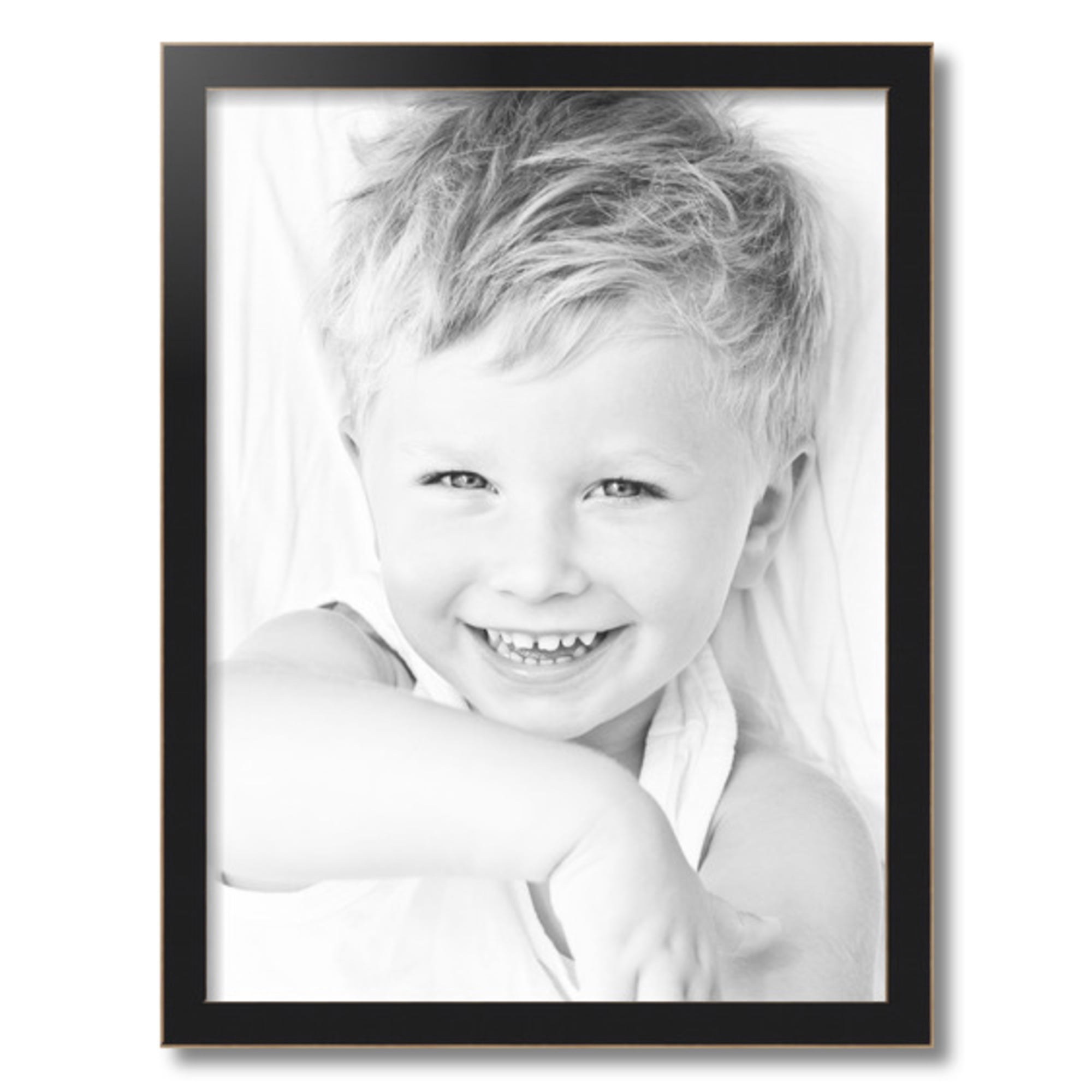 ArtToFrames 18" x 24" Raw Edge Black Picture Frame, 18x24 inch Black MDF Poster Frame (WOM-4460)