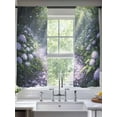 thumbnail image 2 of Purple Floral Sheer Curtains 72 Inch Long 2 Panels, Spring Landscape Scenery Nature Light Filtering Rod Pocket Semi Sheer Curtains, Sheer Voile Drapes for Living Room Bedroom, 52"x72", 2 of 5