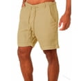 thumbnail image 2 of Kb 2022 nuevos pantalones cortos de lino y algodón para hombre, pantalones de lino de Color sólido transpirables de verano para hombre, ropa de calle de Fitness S-4xlBlackAsia L 60-70 KG, 2 of 2