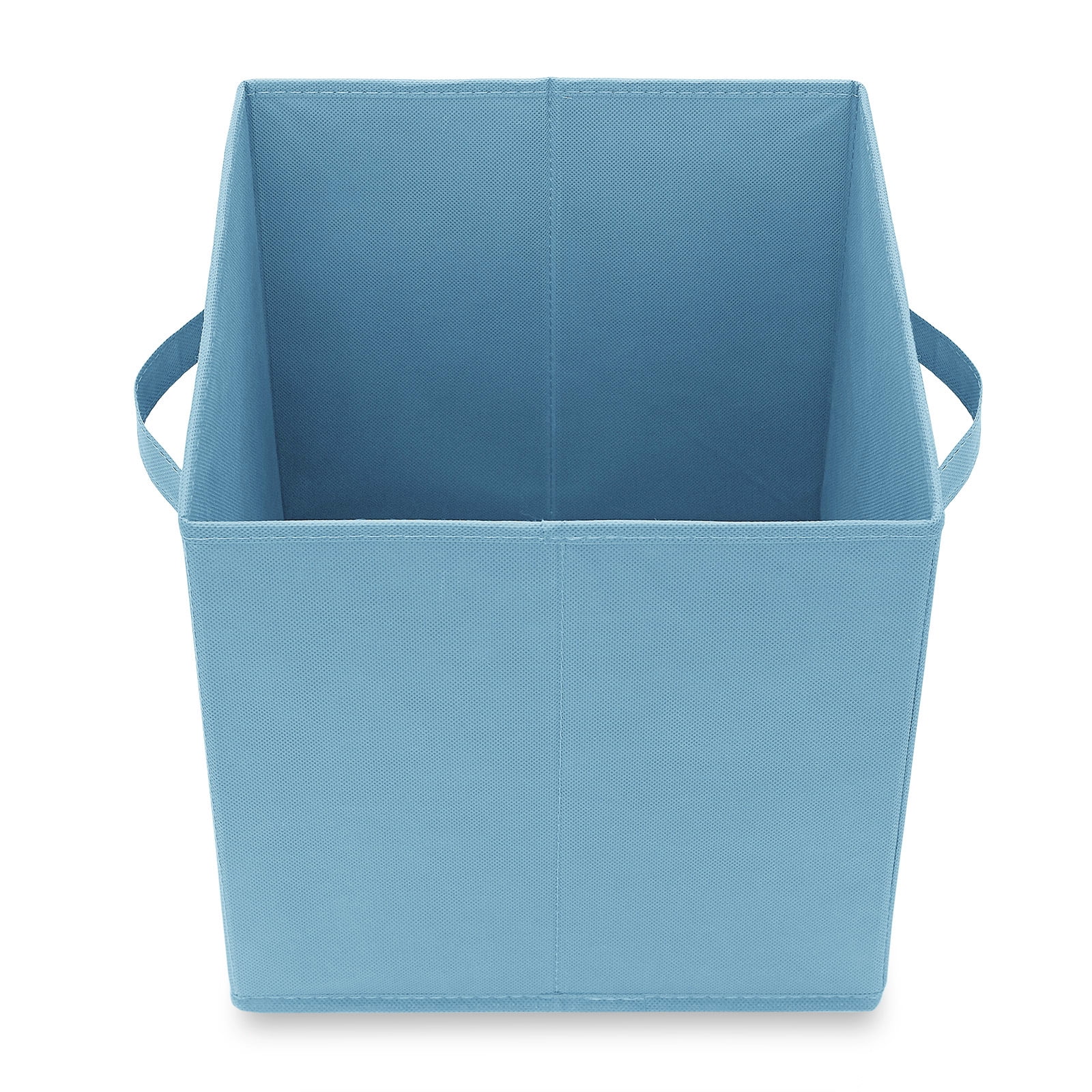 Casafield Set of 12 Fabric Storage Cube Bins, Baby Blue - 11" Collapsible Foldable Cloth Baskets for Shelves and Cubby Organizers