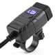 thumbnail image 2 of Impermeable Cabeza Cuadrada Teléfono Dual USB Carga Rápida QC3.0 Interruptor de Apagado Pantalla Digital LED Voltímetro Azul, 2 of 14