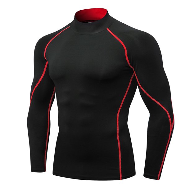 Men's Thermal Long Sleeve Compression Shirts Dry Fit Athletic Stretch Base Layer Top Winter Gear