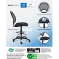 thumbnail image 3 of Boss Office Products Chaise de Dessin en Tissu à Dossier en Maille avec Anneau Repose-Pieds, Noire, 3 of 7