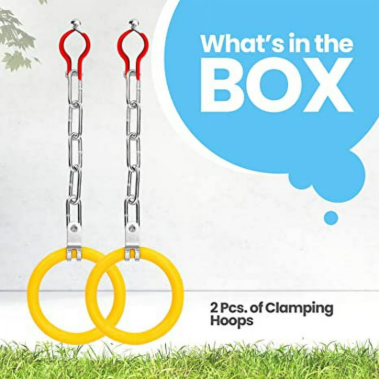 SereneLife 2 Clamping Hoops Gymnastic Bar, Monkey Rings, Outdoor SereneLife 2 Clamping Hoops Gymnastic Bar, Monkey Rings, Outdoor
