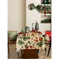 thumbnail image 5 of Fennco Styles Christmas Santa & Gifts Tablecloth 56" X 56" - Festive Holiday Dining Room Decoration for Winter Holidays Décor, Family Gatherings, and Special Occasions, 5 of 6