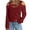 Red, variant on Lovskoo Long Sleeve Shirts for Women Cusal Round Neck Cold Shoulder Lightweight Sweatshirts Solid Color Pullover Tops Black