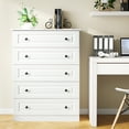 thumbnail image 4 of IDEALSOUL Dresser for bedroom,5 Drawer Dresser Tall White Dresser with Large Storage Space, for Bedroom,Hallway,Entryway, 4 of 15