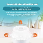 Microwave Steam Sterilizer for Baby Bottles - High-Temperature Resistant Baby Bottle Cleaner with Safety Handles, Reusable Home Sterilizing System