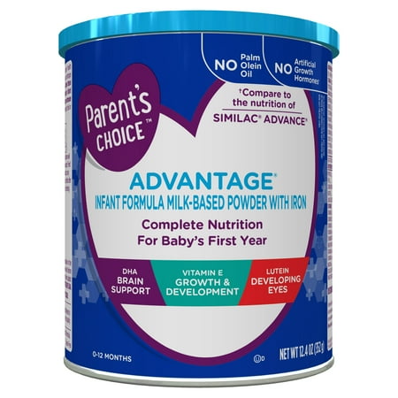Parent's Choice Advantage Infant Formula Powder with Iron; DHA, Lutein, Vit E, 352 Gram