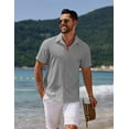 thumbnail image 3 of COOFANDY Men's Casual Linen Button Down Shirt Short Sleeve Beach Summer Wedding Shirt, 3 of 6