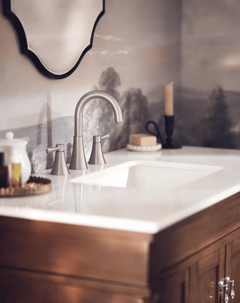 MOEN 84023SRN Ronan 8 in. Widespread 2-Handle Bathroom Faucet in Spot Resist Brushed Nickel (Valve Included)