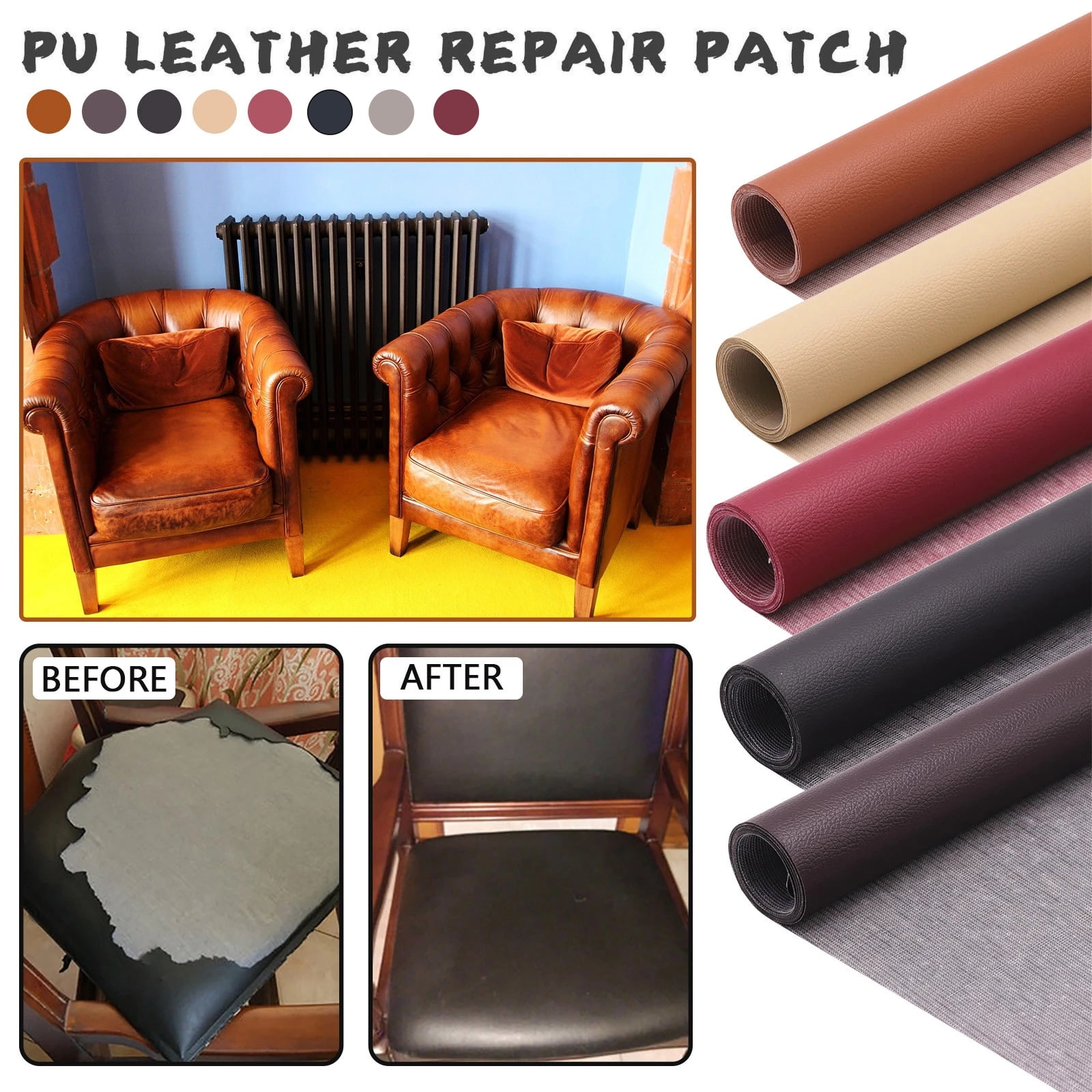 50x137cm Self-Adhesive Leather Repair Patch Sofa Chair Furniture PU Leather  Tape