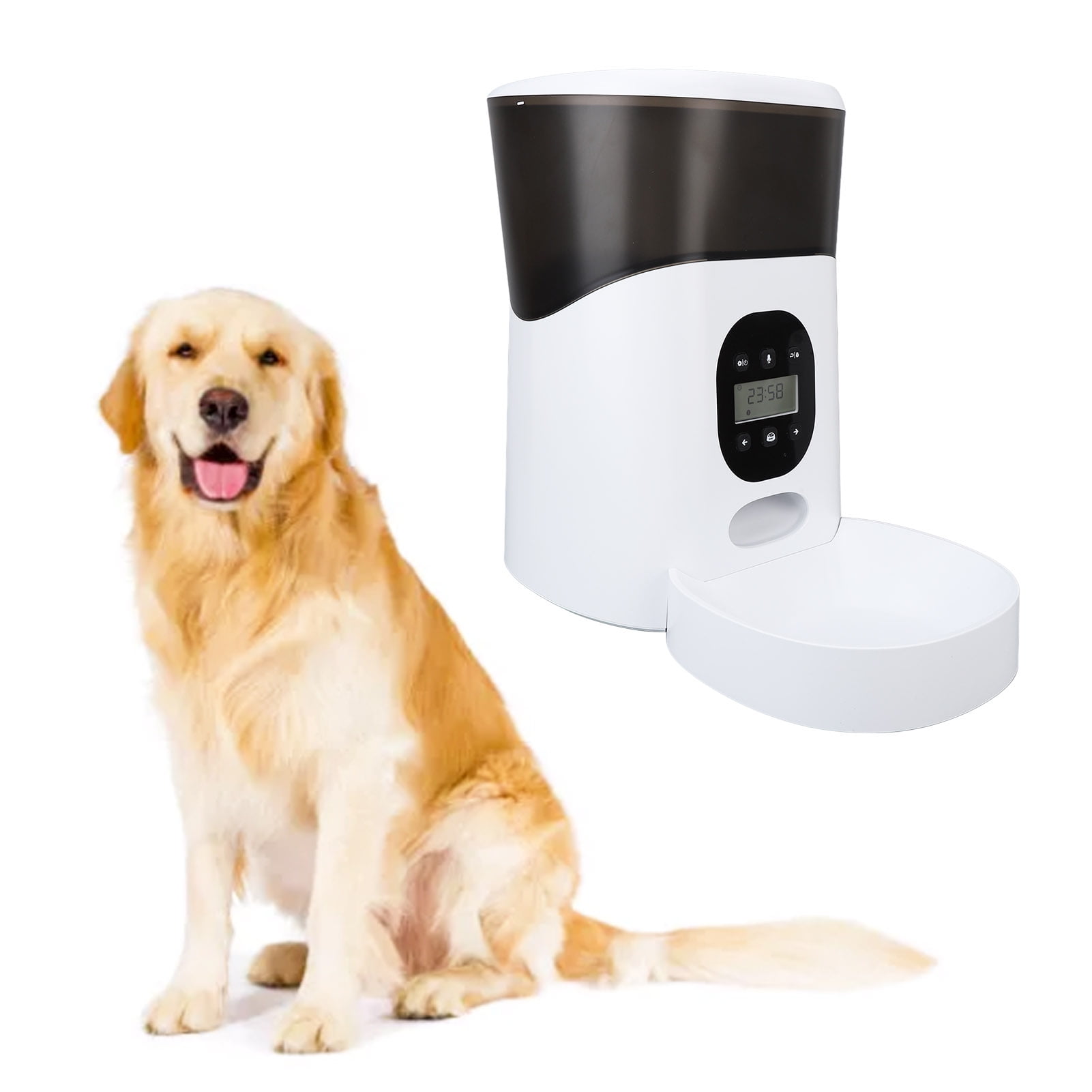 Ylshrf Automatic Pet Feeder Up To 6 Meals Per Day Auto Dog Food Dispenser 5l Dual Power Supply For Indoor