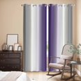 thumbnail image 3 of Gray Purple Kitchen Curtains 96 Inch Length, Modern Gradient Geometric Grommet Top Bedroom Living Room Curtains, Light Filtering Cafe Curtain Drapes 2 Panels Set 104''x96'', 3 of 9