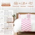 thumbnail image 6 of Minimalist Pink Bedding Duvet Cover Set Full Size 4 Pieces Buffalo Check Plaid Farmhouse Farm Theme Bedding Set with Zipper Closure, 1 Comforter Cover 86x86 Inches 1 Flat Sheet & 2 Pillow Cases, 6 of 7
