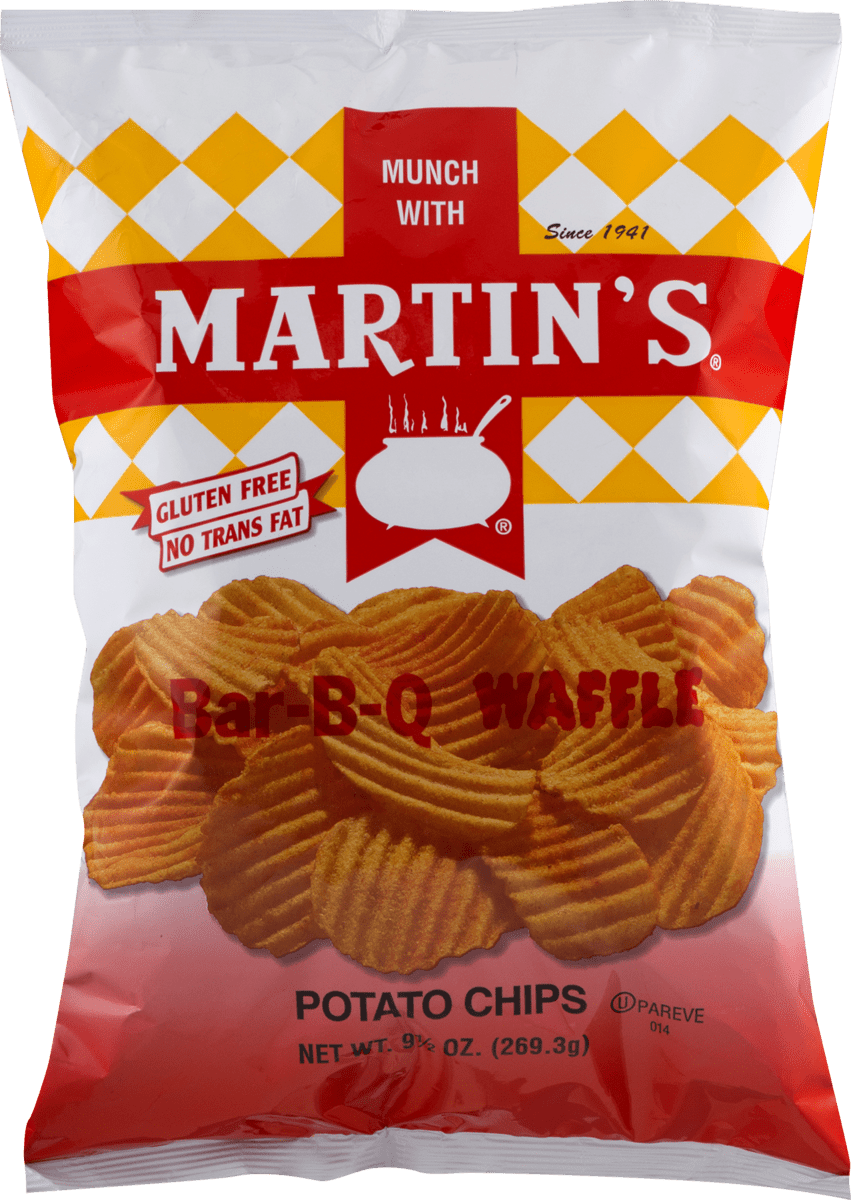 Martin's Bar-B-Q Waffle Potato Chips 9.5 oz. Bag (3 Bags) - Walmart.com
