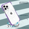 thumbnail image 2 of Elehold Magsafe Clear Case for iPhone 14 Pro 6.1 inch with Magnetic Charging Wireless Anti-Scratch Shockproof Clear Four Corner Cushion Durable Anti-Dropping Case, Purple, 2 of 9