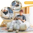 thumbnail image 2 of LinkRomat Bean Bag Chair with Memory Foam, 55.9" Wide Faux Suede Lounger for Living Room & Bedroom, No Assembly, Without Ottoman (White)​​, 2 of 8