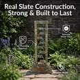 thumbnail image 3 of Sunnydaze 49"H Electric Natural Stacked Slate Column Outdoor Water Fountain, 3 of 8