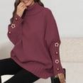 thumbnail image 6 of YueHuiYing Womens Turtleneck Oversized Sweater Chunky Pullover Sweater Casual Fall Loose Knit Jumper Top, 6 of 6