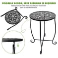thumbnail image 5 of 2 Pack Indoor Outdoor Side Tables, Weather Resistant Metal Patio Side Table, Small Round Outdoor End Table Side Table for Patio Yard Porch Balcony Garden Bedside, Plant Stand for Indoor Outdoor, 5 of 7