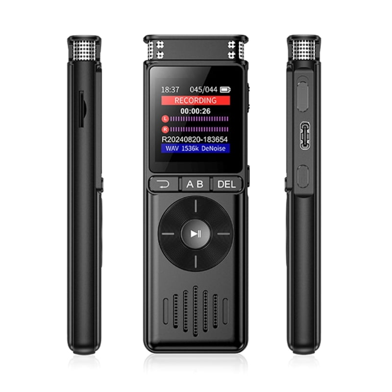 AOOOWER Multifunctional Voice Recorder 128GB Advanced Noise Cancelling MP3 Music Player