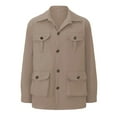thumbnail image 4 of Mens Safari Jacket Lapel Button Up Cargo Sport Coats with Multi Pocket Outdoor Hiking Clothes Fall Outerwear (3XL, Khaki), 4 of 4