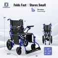 thumbnail image 5 of MediNex Lightweight Foldable Electric Wheelchair for Seniors, All Terrain Motorized Power Wheelchair, 20+ Mile Range, 350 lbs Capacity, 500W Motors, Blue, Regular, 5 of 10