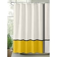 thumbnail image 2 of Shower Curtains for Bathroom-36"x72", Modern Geometric Lines Splicing Art Waterproof Bath Curtain Grommet Shower Curtain Set with Hooks, Black Stripe on Beige and Yellow Washable Bath Accessories, 2 of 6