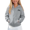 thumbnail image 4 of fatyb Zip up Hoodies for Girls Long Sleeve Hooded Jacket Kids Cute Bow Print Sweatshirt with Pockets, 4 of 7