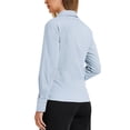 thumbnail image 3 of INSPIRE CHIC Style Women's Point Collar Long Sleeve Chiffon Shirt Light Blue L, 3 of 5