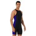 thumbnail image 3 of Manyakai Mens Shapewear Gymnastic Unitard Workout Fitness Bodysuit Sportswear Athletic Swimsuit Black&Blue XXL, 3 of 7