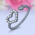 thumbnail image 4 of 6mm - HeartsToe Band Ring 925 Sterling Silver Thin Adjustable Stylish Rings For Women, 4 of 5