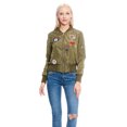 thumbnail image 1 of Women's Patch-Embellished Lightweight Bomber Jacket, 1 of 5