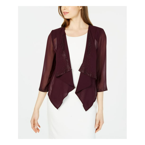 anspændt Snor Dekan Calvin Klein Womens OpenFront Sheer Jacket Purple S - Walmart.com