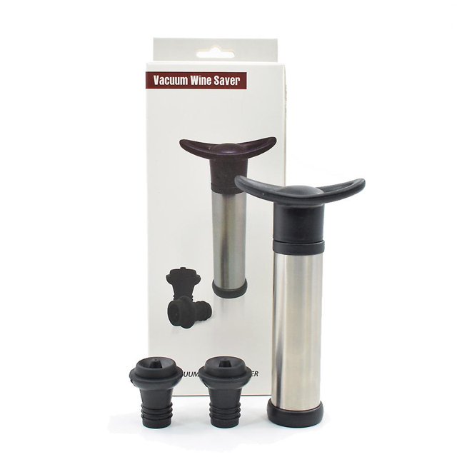 Aireador Airlock, tapón de vino con bomba de vacío, sellador de botellas (1 pieza, negro) JAMW Sencillez