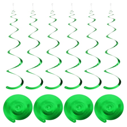 Uxcell 18 Pcs Green Party Hanging Single Strip Hanging Decorations for Birthday Party with Hang Tag String,Hook