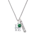 thumbnail image 1 of Delight Jewelry Silvertone Love with Green Paw Silvertone Always My Sister Bar Charm Necklace, 23", 1 of 4