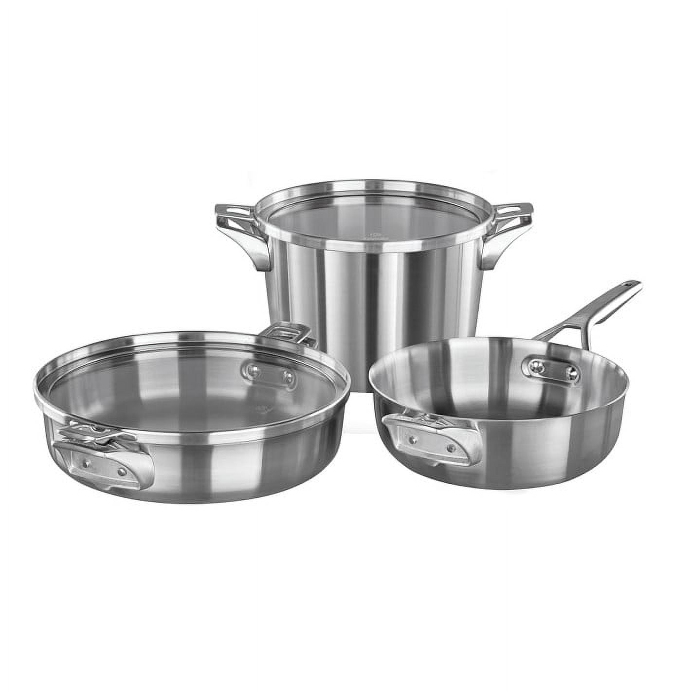 Calphalon Premier Space Saving Stainless Steel Cookware Set Review & Demo